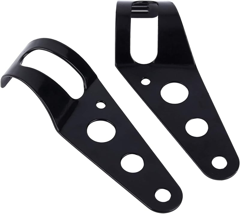 Univerzális 7" sárga LED motorkerékpár fényszóró fekete tartóval, 12V