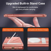 Apple iPhone 11 Pro Max Rózsaarany Áttetsző Szilikon Tok Kitámasztóval 3