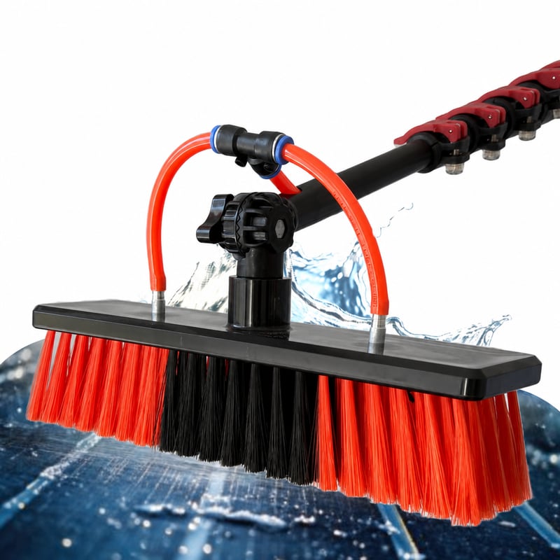 Set perie de spălat telescopică PAKSU 4,6 m - pentru sisteme PV, jgheaburi, grădini de iarnă și curățarea geamurilor - incomplet (stare: vezi a 2-a imagine)