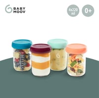 Babymoov Babybols üvegtároló bébiételekhez - 4 db 220 ml-es légmentes, szivárgásmentes edény bébiétel tárolásához és fagyasztásához, mosogat 3