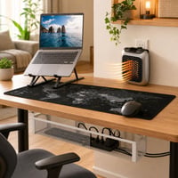 Udoban radni kutak: grijaća podloga + stalak za laptop + XXL podloga + bežični miš + organizator kabela 1