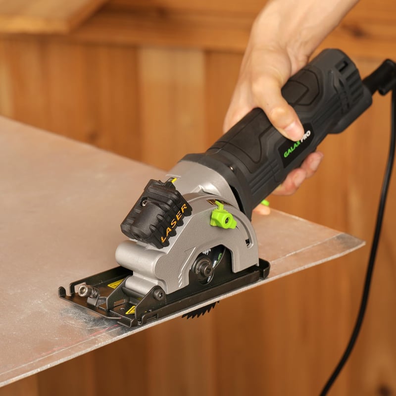 GALAX PRO 480W Körfűrész 3500 RPM - 28,5mm Vágásmélység, 3db 85mm Fűrészlappal, Lézervezetővel - Fa, PVC és Egyéb Anyagok Vágásához