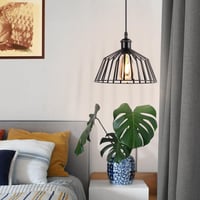 AWEKLIY Vintage Ipari Függőlámpa Szett - 2 db Fekete Fém Mennyezeti Lámpa, E27 Foglalat, Állítható Magasság, 25 cm Átmérő, Nappali, Étkező,  3