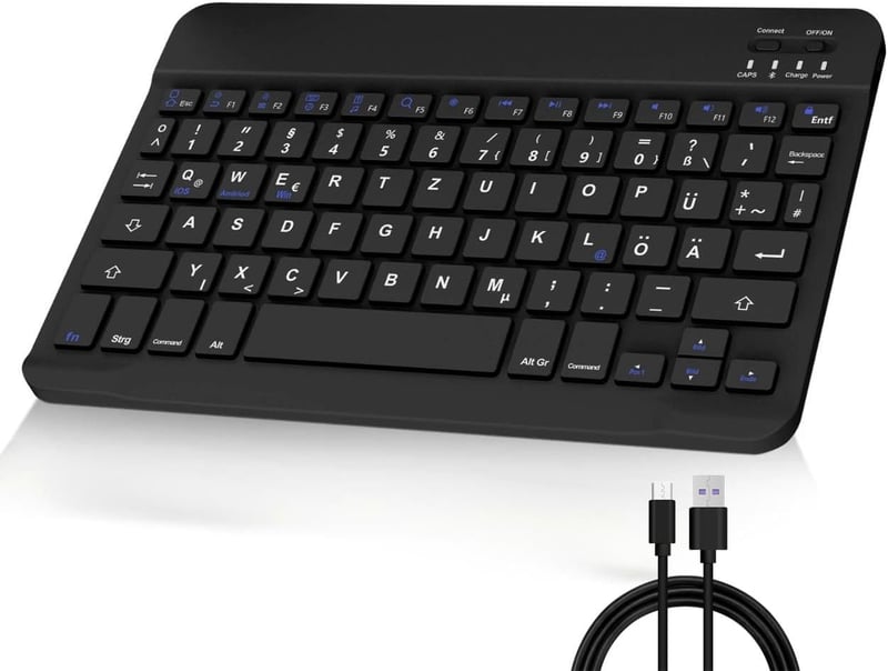 FOGARI német Bluetooth billentyűzet - Ultravékony, USB-C tölthető, iPad/iPhone/Samsung/Huawei kompatibilis