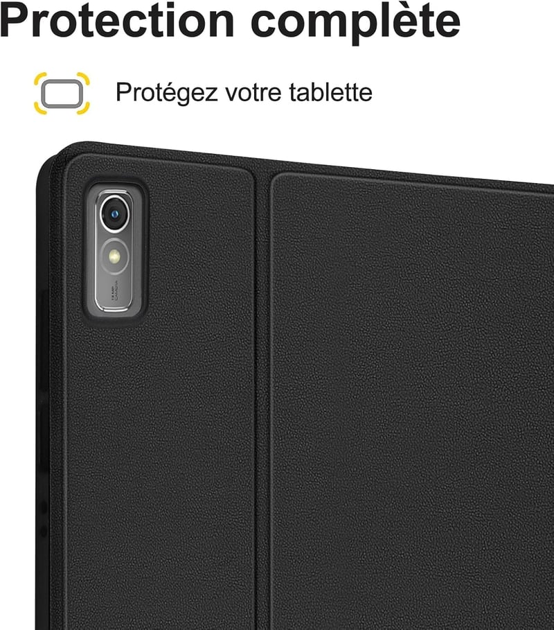 SENGBIRCH Bluetooth Billentyűzetes Tok Lenovo Tab P11 2 Gen 11.5" Tablethez - Levehető AZERTY Francia Billentyűzet, Védőtok, Fekete