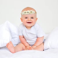 5 db Cinaci virágos hajpánt babáknak és kislányoknak - puha nylon fejdísz 3