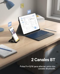Earto iPad billentyűzet 7 színű háttérvilágítással, 10.2" iPad 9/8/7 generációhoz, fekete 5