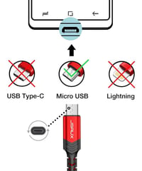 JSAUX 2m-es Piros Micro USB Gyorstöltő Kábel, 2db Szett 6