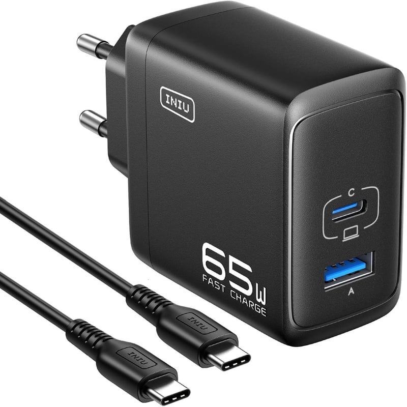 INIU 65W GaN II USB-C gyorstöltő, 2 portos, MacBook, iPhone, Galaxy kompatibilis
