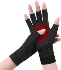 ACWOO Réz Kompressziós Kesztyű Arthritisre, Reumára - Ujjatlan, S-es Méret 1