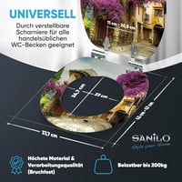 Sanilo Tuscany WC Ülőke Lassú Záródással - Fából Készült, Könnyen Szerelhető, Strapabíró Zsanérokkal, Kerek Forma, 47x37,7 cm 5