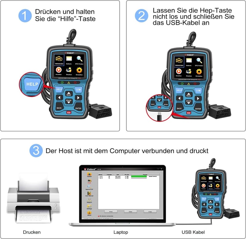 VIDENT iEasy310Pro OBD2 Autódiagnosztikai Készülék - Profi Hibakódolvasó Élő Adatokkal