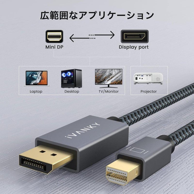 iVANKY 4K Mini DisplayPort Kábel 1m Fekete - Surface Pro, MacBook Kompatibilis