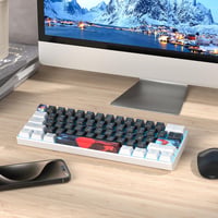 SOLIDEE 61 gombos kompakt mechanikus gamer billentyűzet, piros kapcsolókkal, LED háttérvilágítással, PS5/PS4/Xbox 7