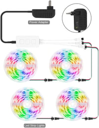 BTF-LIGHTING WS2812B RGB LED Bluetooth Vezérlő - Zene Szinkronizáló, Időzíthető, Távirányítós, 600 Pixeles Címezhető LED Szalag Vezérlő iOS/ 7