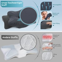 DONAMA Memory Foam Ergonomikus Nyakpárna - Oldal, Hát és Hason Alvóknak, Légáteresztő Huzattal, 2 Magassági Szinttel, Sötétszürke 6