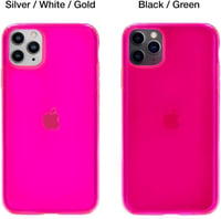 iPhone XS Ütésálló Női Tok - Neon Rózsaszín Szilikon Védőburkolat 2