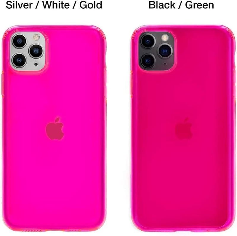 iPhone XS Ütésálló Női Tok - Neon Rózsaszín Szilikon Védőburkolat