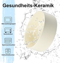 SPUNKYJUNKY Kerámia Emelt Etetőtál Szett Bambusz Állvánnyal - Macskáknak és Kutyáknak - 400 ml Űrtartalmú Tálak, Bézs Színben 6
