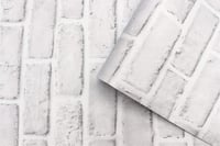 myforHD Öntapadós Tégla Mintás Tapéta - Vintage Fehér Fal Dekoráció, Vízálló PVC Matrica Bútorokra, Falra, Ajtóra (45 x 300 cm) 7