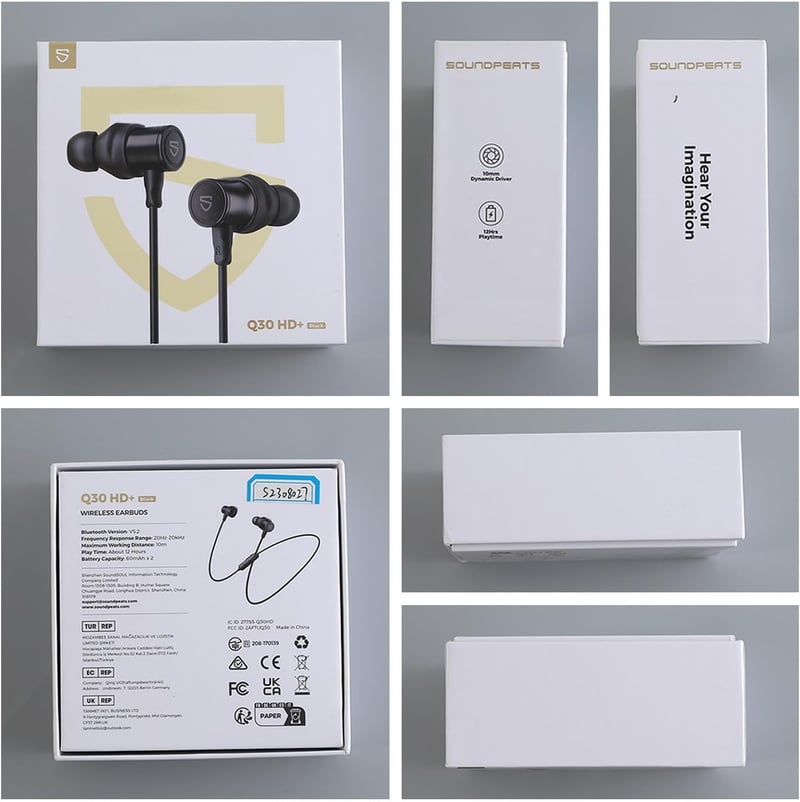 SoundPEATS Q30 HD+ Bluetooth Fülhallgató - Vízálló, Sportos, 12 Órás Üzemidő