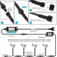 Tuya Smart 10db RGB+Meleg LED Süllyesztett Kültéri Lámpa Szett, IP67 Vízálló 5