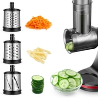 AMZCHEF elektromos zöldségszeletelő tartozékok ZM1501 és GM3001 lassú préselőkhöz - 3 cserélhető dobbal 1