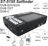 SZBOX ST-5155 Satfinder DVB-S2/S/T2/T/C Műholdkereső Készülék H.264/265/HEVC Képmegjelenítéssel, Unicable/Scr/Dcss Támogatással 5
