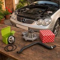 Kit sistem răcire Mercedes C230: 1x furtun + 1x termostat + 1x garnitură pompă apă 1