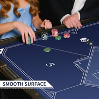 LaiEr 140x140 cm Vízálló Póker Alátét - Összehajtható Gumi Póker Asztallap Texas Hold'em és Blackjack Játékokhoz 11