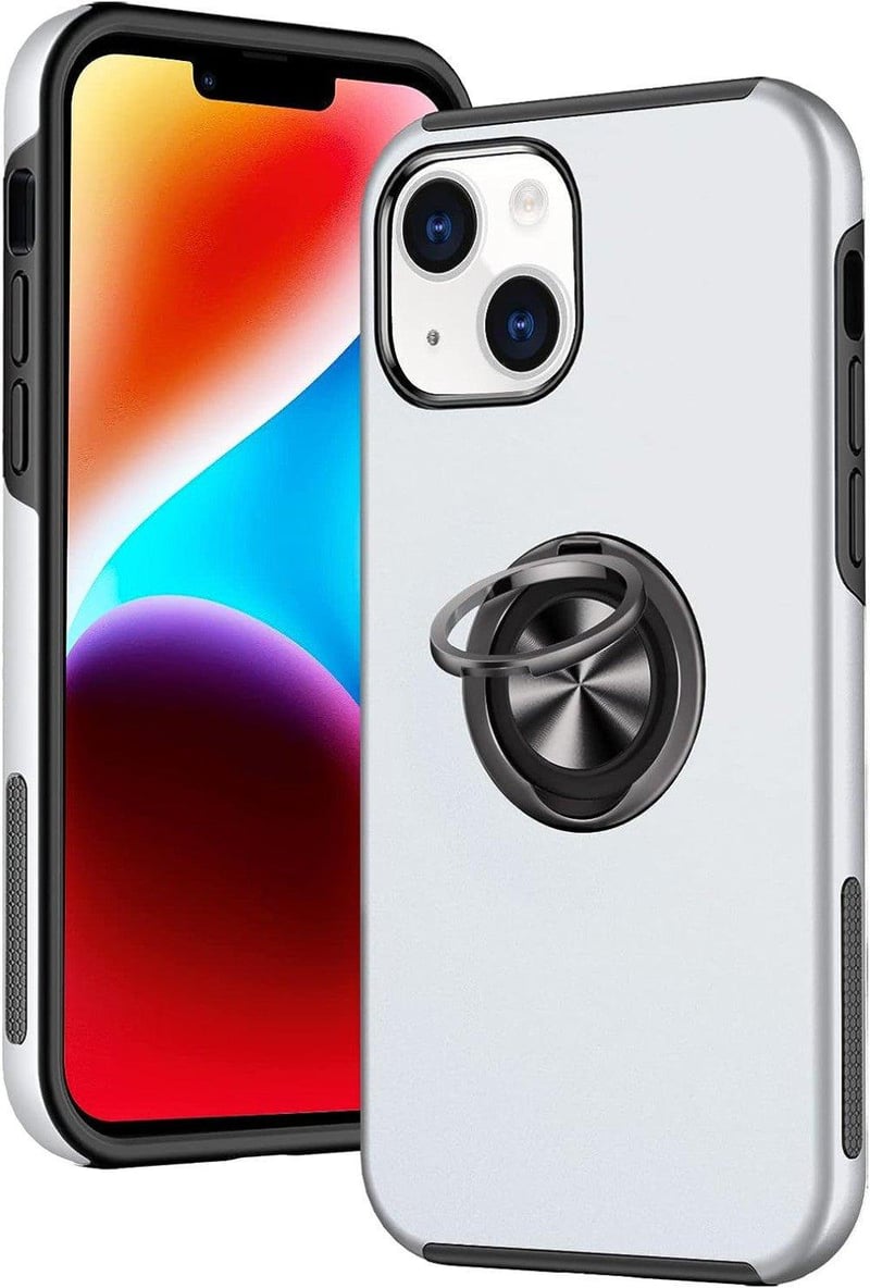 Apple iPhone 13 Szürke Mágneses Gyűrűs Szilikon Védőtok
