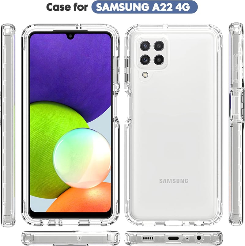 Samsung Galaxy A22 4G Átlátszó Védőtok és Edzett Üveg Fólia Szett
