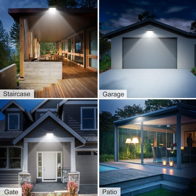 kolpop LED Mozgásérzékelős Reflektor Kültéri, 2 db 30W 3000LM, 6500K Hideg Fehér, IP65 Vízálló, 120° Szögben Állítható Lámpa Garázsba, Kertb
