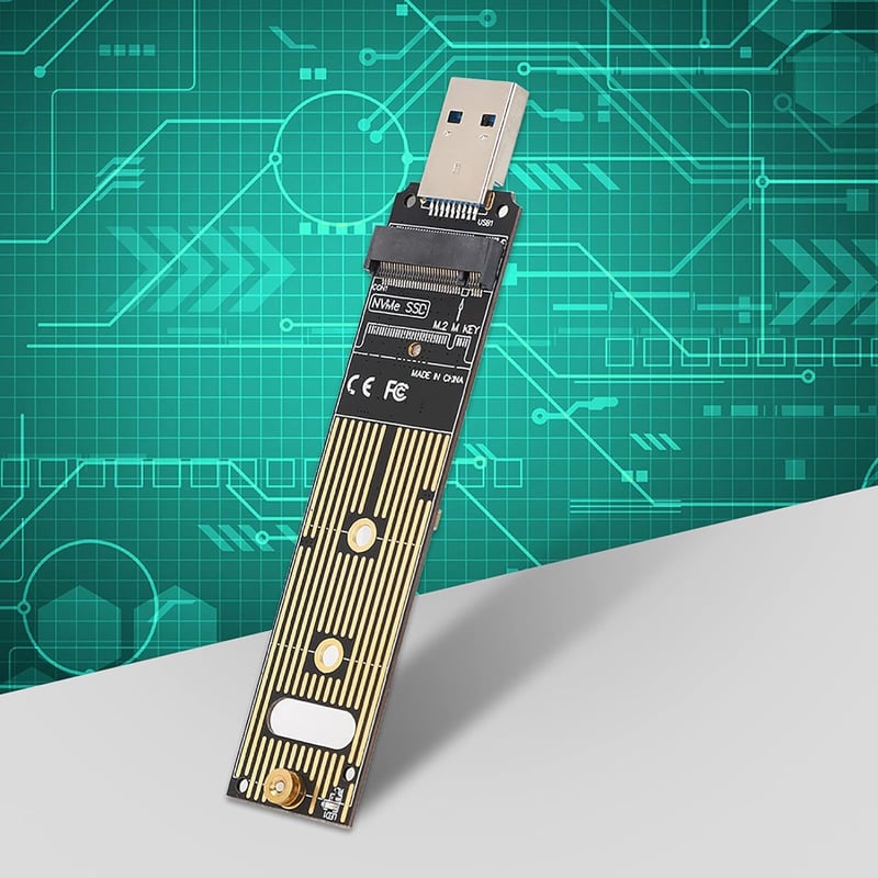 M.2 NVME SSD USB 3.1 Adapter - Gyors SSD Átalakító Kártya PCIe Kompatibilis