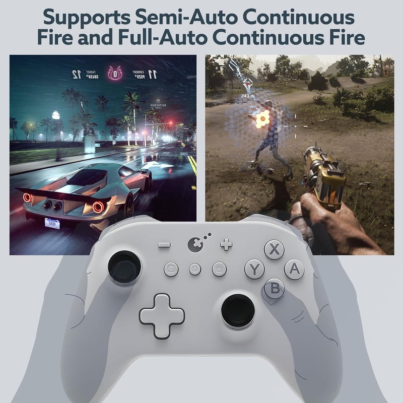 GuliKit KK3 Vezeték Nélküli Kontroller Nintendo Switch/OLED/Steam Deck/Android/iOS Eszközökhöz, Hall-Effekt Joystick, 23 Órás Üzemidő, 6-Ten