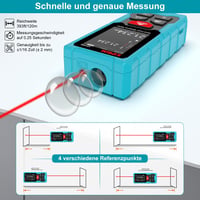 Kiprim LD120S Lézeres Távolságmérő 120m Hatótávval - Elektronikus Vízmértékkel, Pitagorasz Funkcióval, Kettős Lézerrel - Építkezéshez, Felúj 4