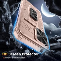 Doeshine iPhone 16 Pro Max Tok, 360° Forgatható Mágneses Gyűrűs Állvánnyal, Katonai Szintű Védelem, Kameracsúszka, 2db Kijelzővédő Fóliával, 4