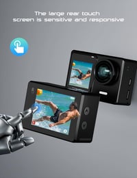 Apexcam X70 PRO 4K 30FPS Akciókamera - 20MP Dupla Érintőkijelzős Vízálló Sportkamera 40m Mélységig, Képstabilizátorral, WiFi, 2db 1350mAh 2