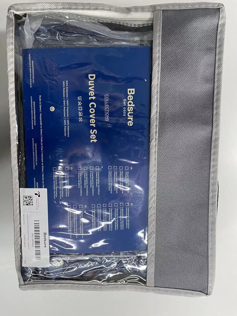 BEDSURE Kék Plüss Téli Ágynemű 200x200 - Meleg Waffle Mintás Huzat Cipzárral, 2 Párnahuzattal