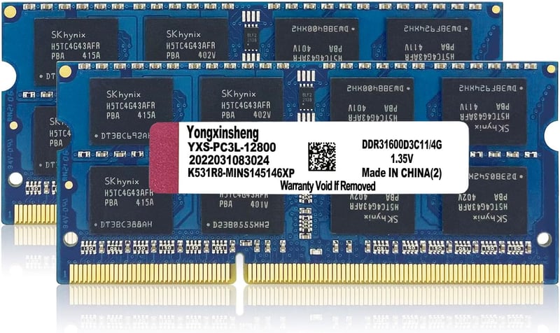 Crucial 8GB DDR3L 1600MHz Laptop RAM Kit - Kék, 2x4GB, SODIMM