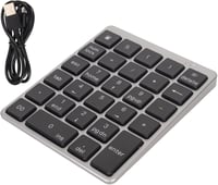 Yunseity Bluetooth és USB-s numerikus billentyűzet, 28 gombos, iOS/Android/Windows, szürke-fekete 9