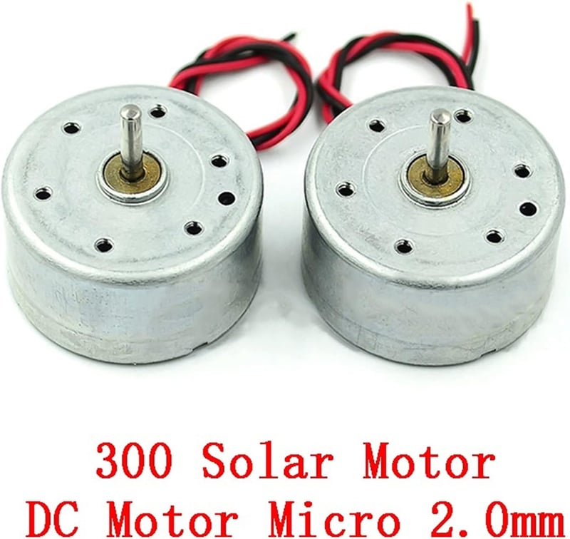 Leloo 5db Mini DC Motor 2mm - 1.5-6V Kefe Motor 1200 RPM - Mikro 300 Napelemes Motor Barkács Alkatrész DIY Projektekhez - Fém Ház