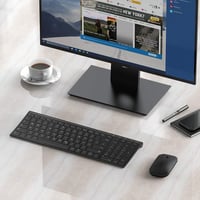 seenda Vezeték Nélküli Billentyűzet és Egér Szett - Ultravékony, Hordozható, Újratölthető, Fekete, PC/Laptop/Smart TV Kompatibilis 7