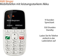Gigaset GL390 Fehér Mobiltelefon Időseknek SOS Gombbal, 2,2" Színes Kijelző, Nagyméretű Billentyűk, Hallókészülék Kompatibilis, Kompakt GSM  5