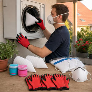 Balík pre údržbu ventilácie: 20x filter + 2x čistiaci gél + FFP2 maska + 12 párov nitrilových rukavíc