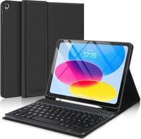 JADEMALL Bluetooth Billentyűzetes Tok iPad 10. Generációhoz (2022) - 10,9" Mágneses QWERTZ Védőtok, Leválasztható Billentyűzet, Fekete 1