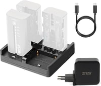 ZITAY 4-csatornás NP-F Akkumulátor Töltő - USB-C PD Gyorstöltés, Sony NP-F550/F750/F770/F970 Kompatibilis, 65W Hálózati Adapterrel 1