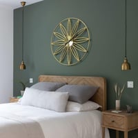 Yumyolk Nagy Méretű Falióra 60 cm - Modern Arany Színű, Zajmentes Szerkezet Nappali Dekorációhoz 7