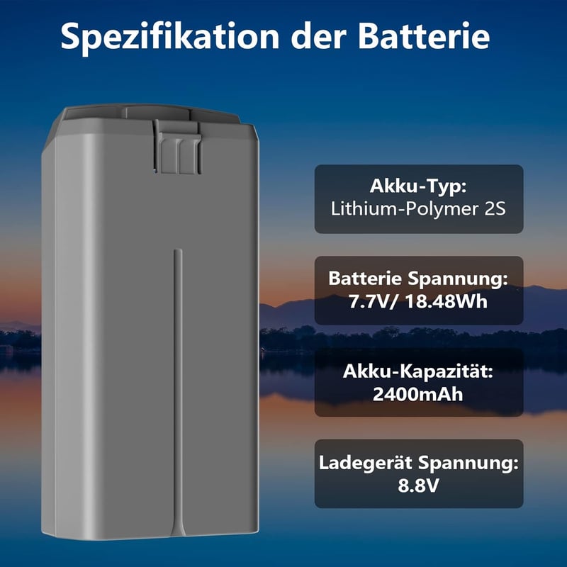 DJI Mini 4K/2/SE drónhoz 2400 mAh intelligens akkumulátor szett, 31 perc repülési idő
