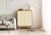 myforHD Öntapadós Tapéta Arany Legyező Mintával - Modern PVC Bútorfólia 44 cm x 600 cm - Vízálló Vinyl Dekorációs Film Fiókokhoz, Polcokhoz 2